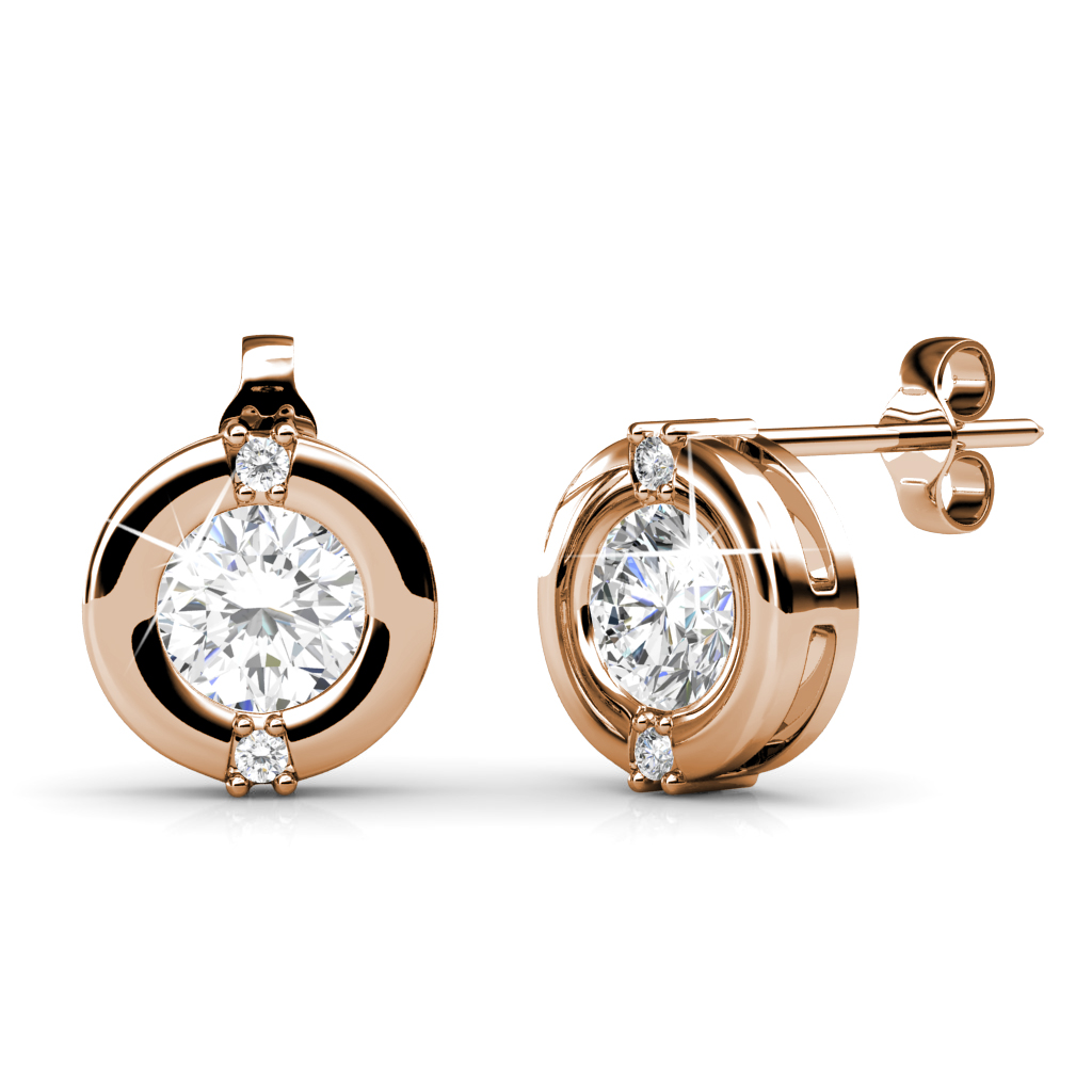 Classic-Swarovski-Crystals-Rose-Gold-Earrings and pendant