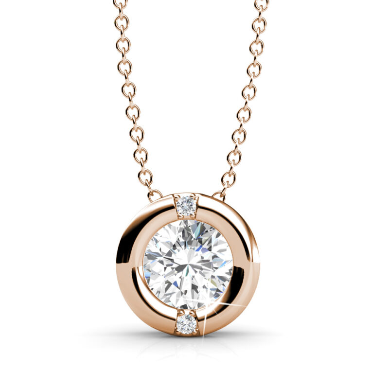 Classic-Swarovski-Crystals-Rose-Gold-Earrings and pendant